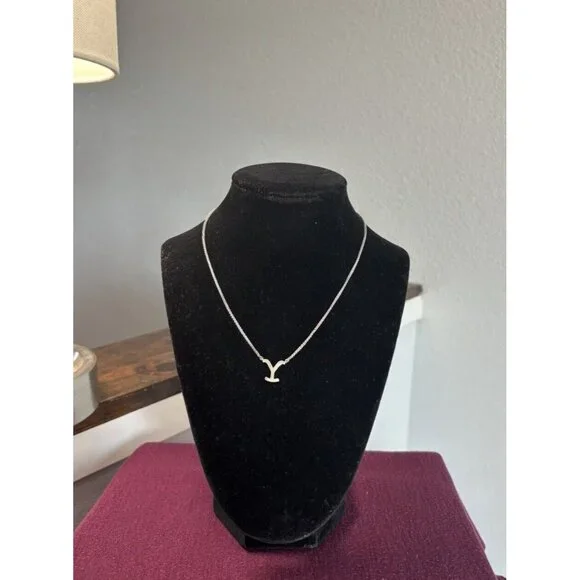 Kendra Scott Yellowstone Y Silver Necklace - Picture 1 of 5